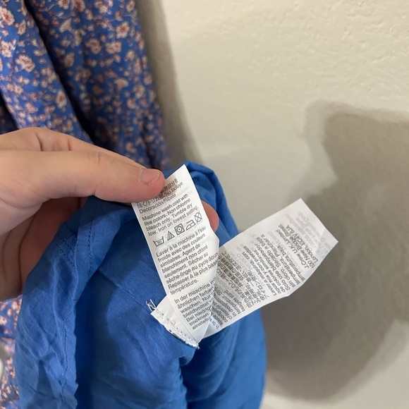 NWT Madewell Tie-Strap Tiered Midi Dress Summer Floral MultiColor Blue Sz Xs Red - Picture 13 of 14